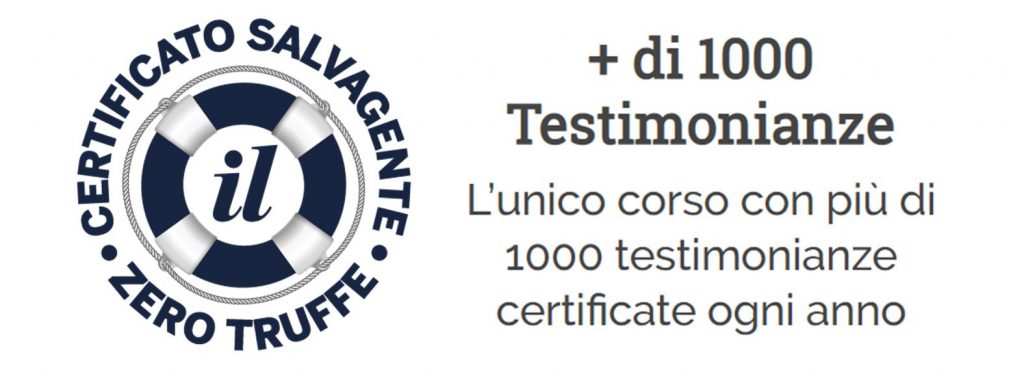 Testimonianze certificate Salvagente Zerotruffe Genio in 21 giorni